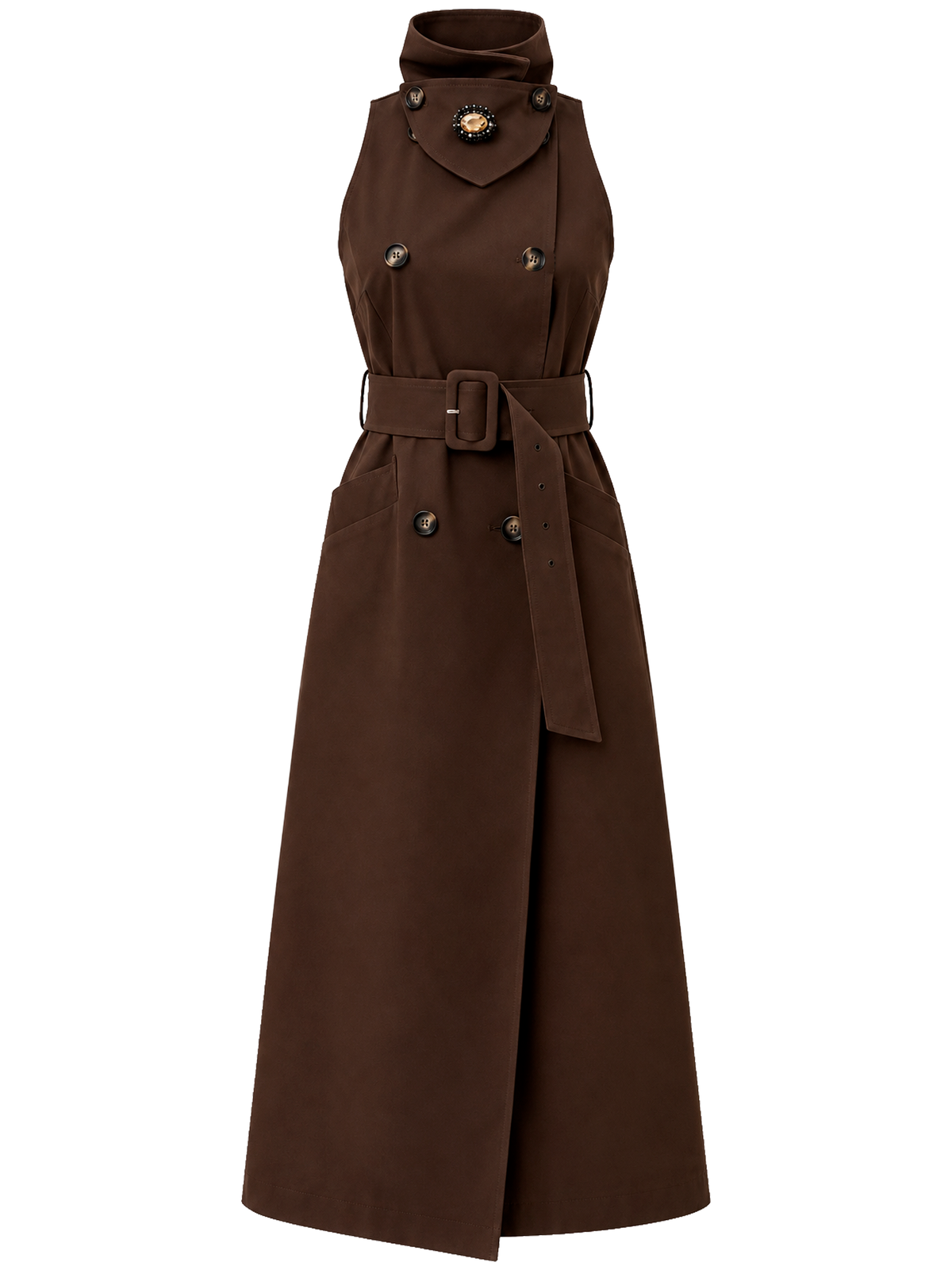 VESTITO MIDI CON CINTURA