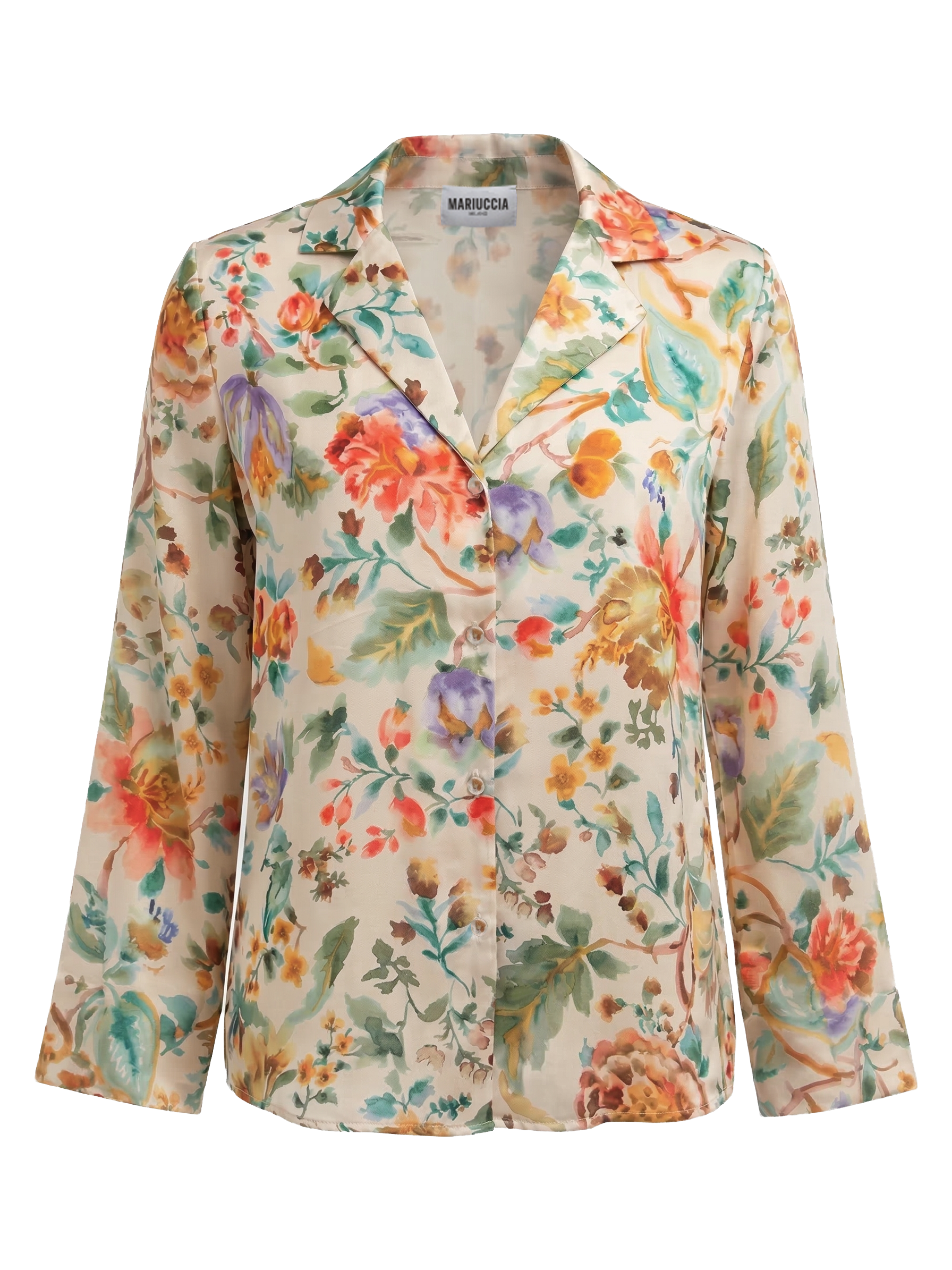 Camicia in raso fantasia C1034