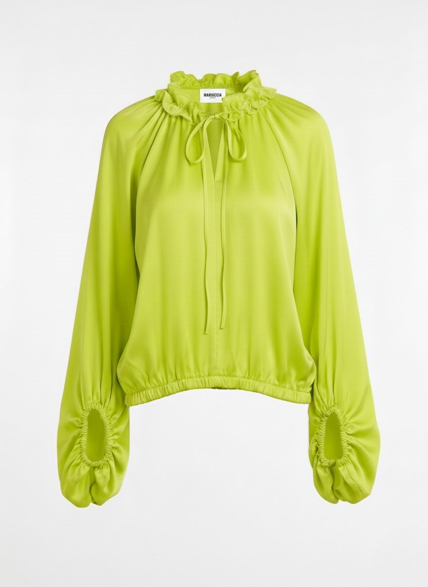 Blusa in crepe con rouches C2513