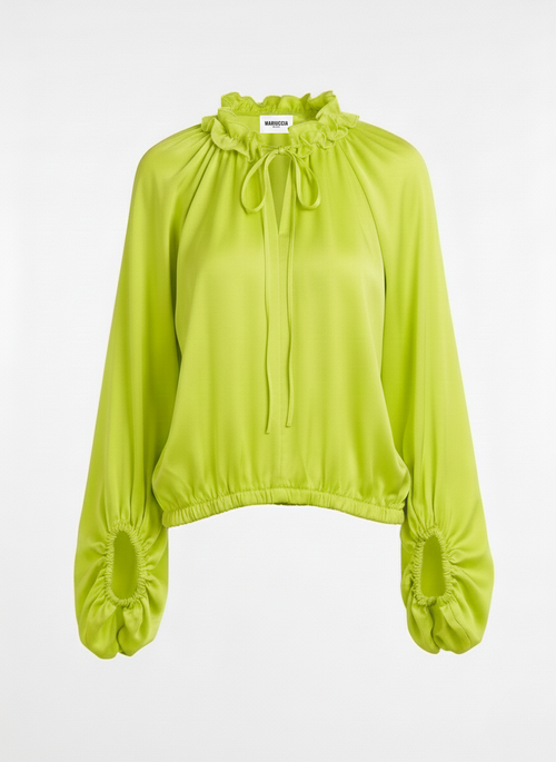 Blusa in crepe con rouches C2513