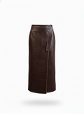 Gonna longuette in ecopelle cocco G2527