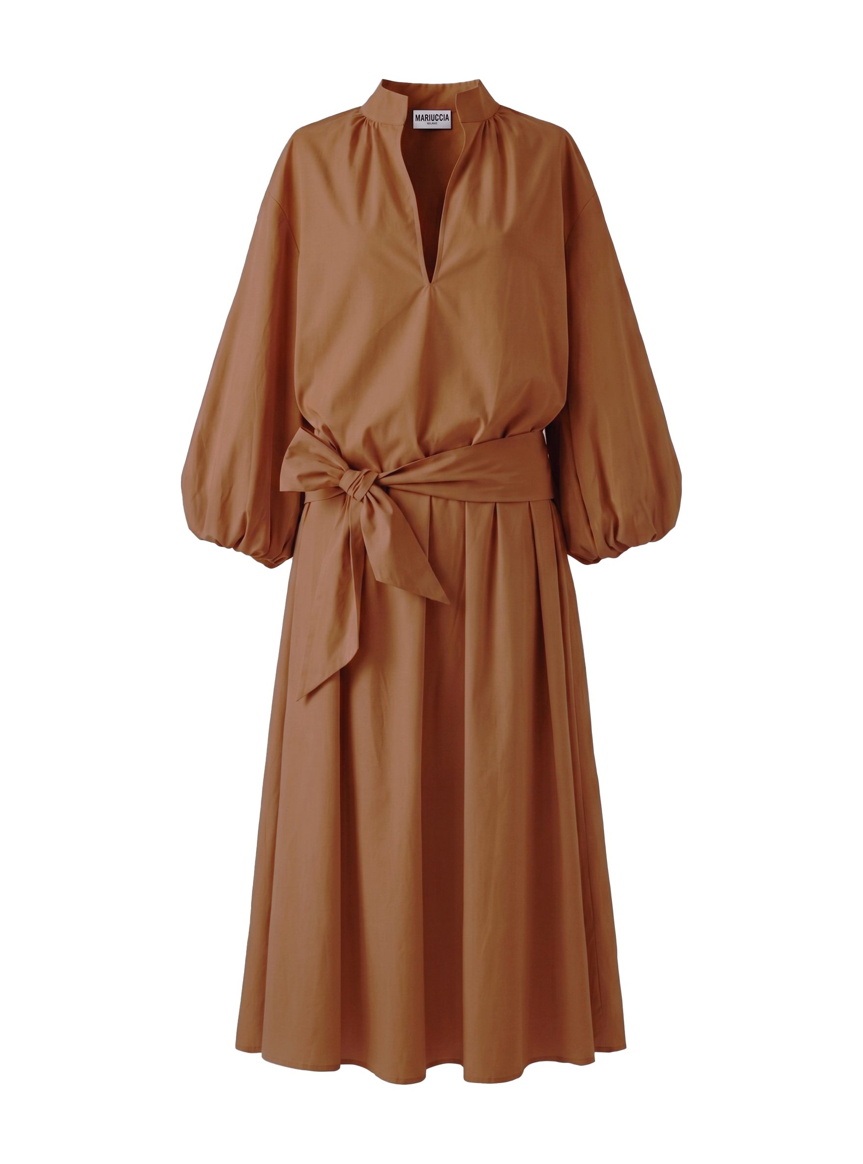 VESTITO LUNGO CON MANICHE A SBUFFO