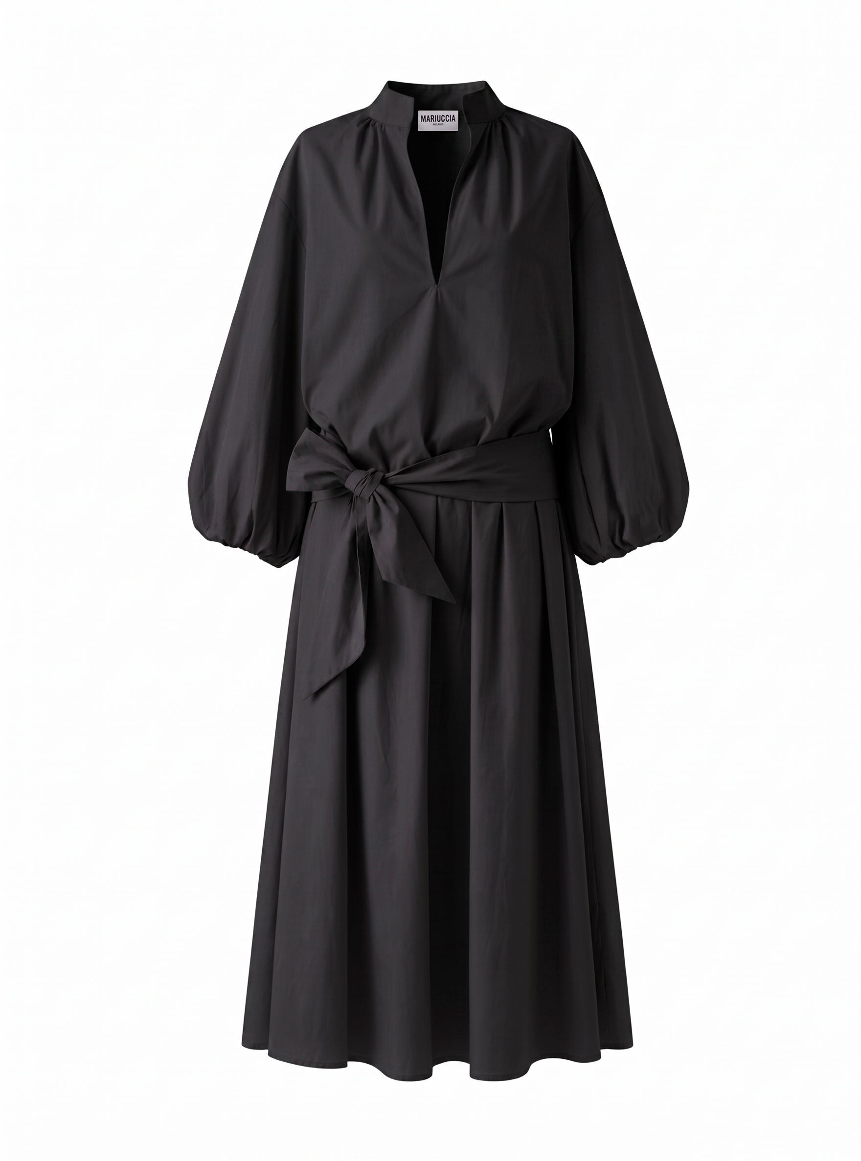 VESTITO LUNGO CON MANICHE A SBUFFO