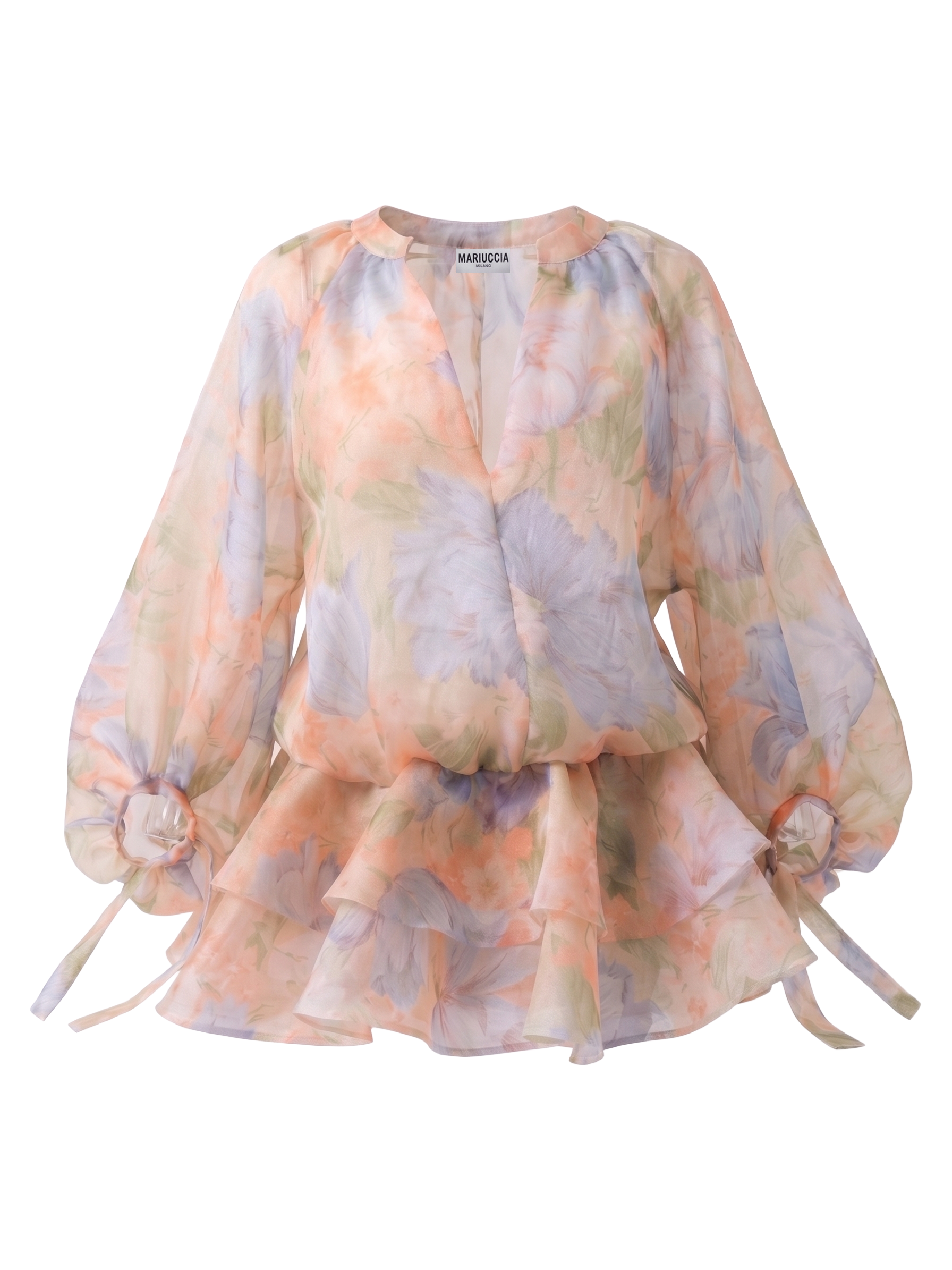 Vestito in organza fantasia V1064