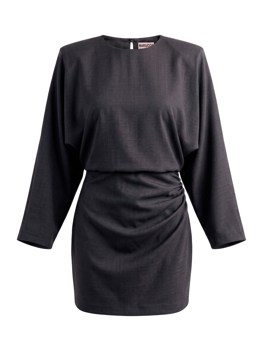 VESTITO CORTO CON PIEGHE SUL DIETRO