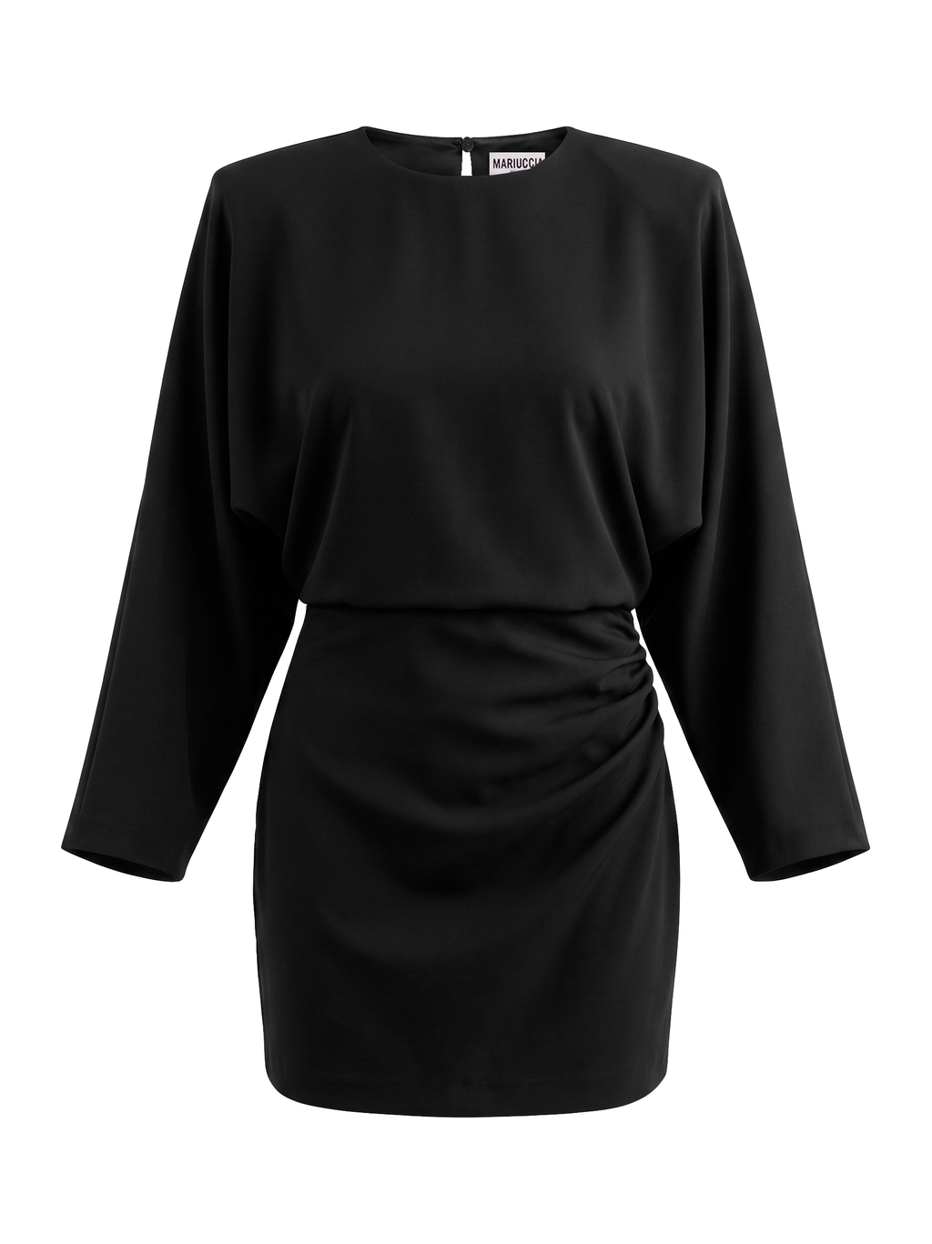 VESTITO CORTO CON PIEGHE SUL DIETRO