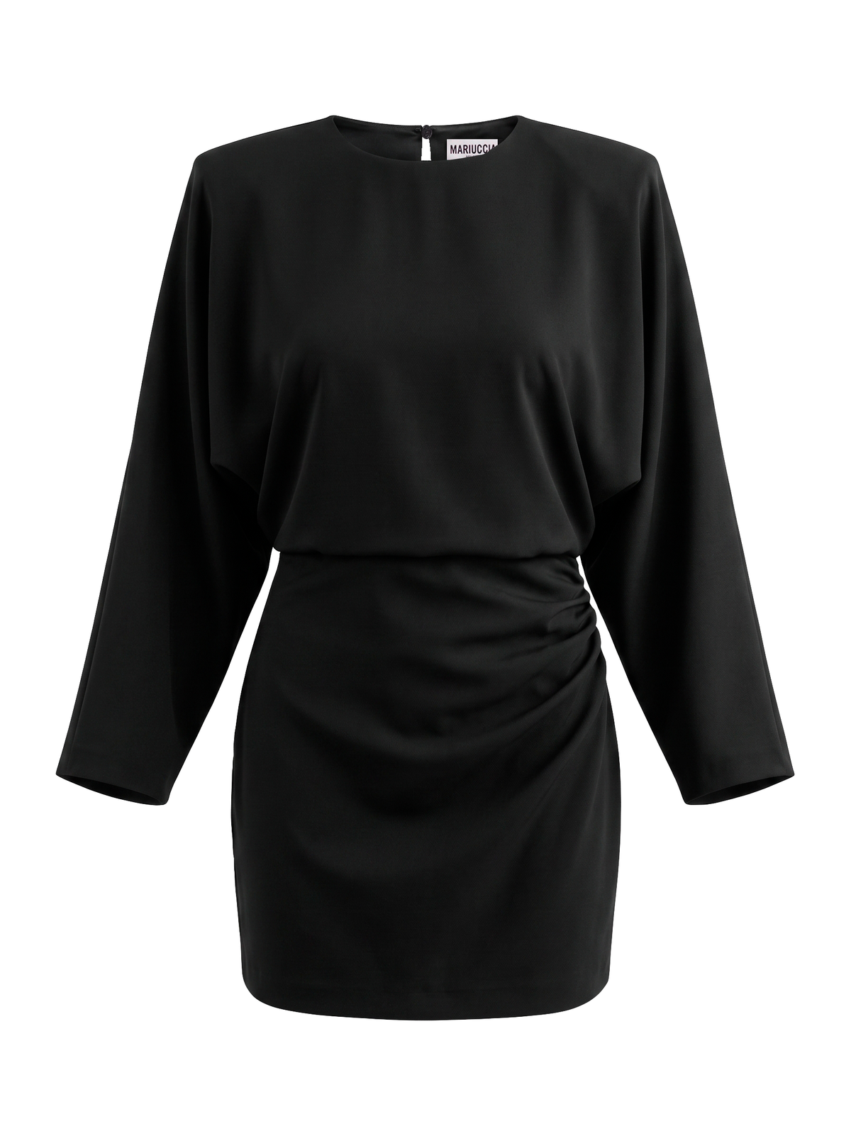VESTITO CORTO CON PIEGHE SUL DIETRO