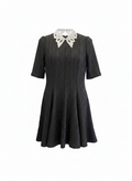 Vestito corto a teli con micro paillettes V2594