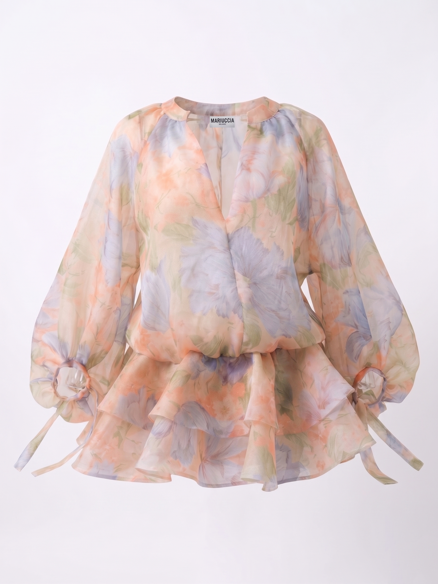 Vestito in organza fantasia V1064