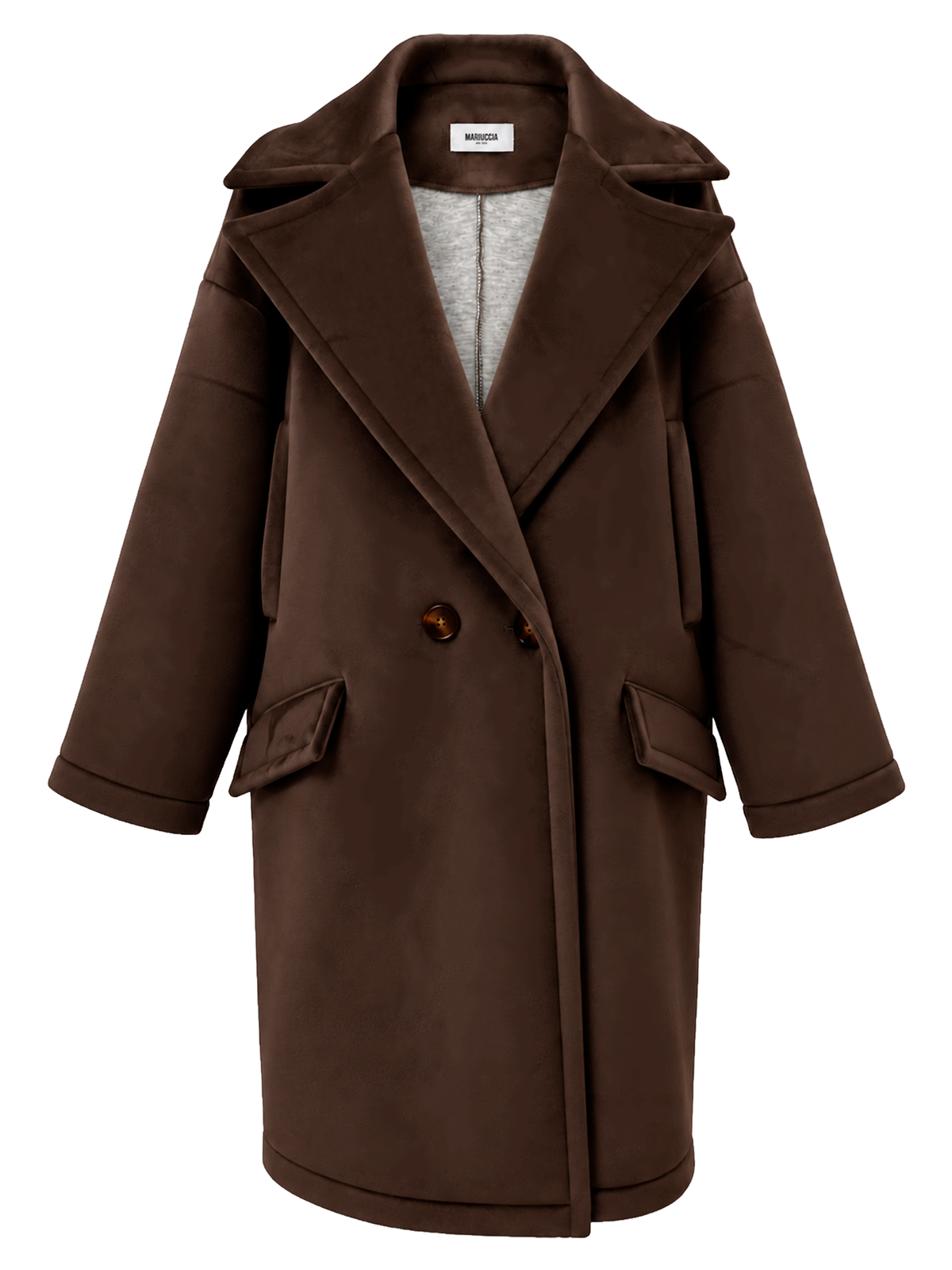 CAPPOTTO OVERSIZE IN NEOPRENE EFFETTO CINIGLIATO