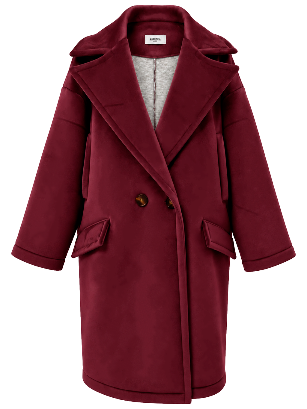 CAPPOTTO OVERSIZE IN NEOPRENE EFFETTO CINIGLIATO