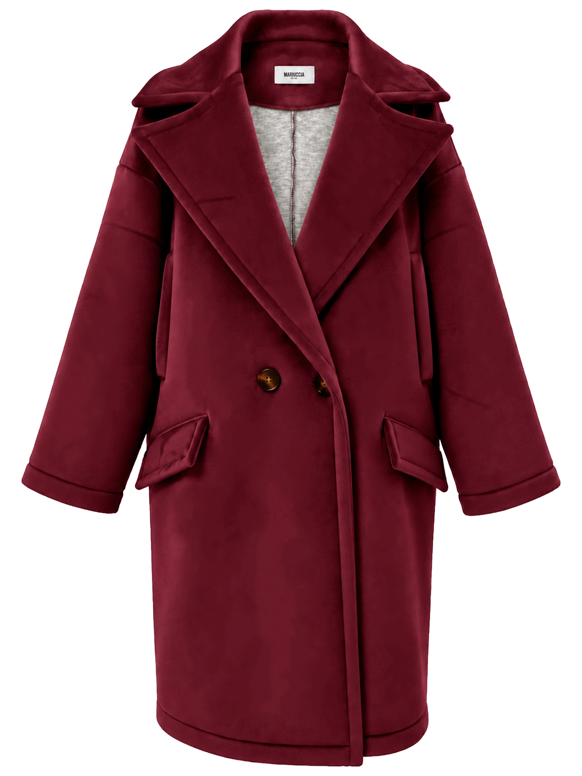 CAPPOTTO OVERSIZE IN NEOPRENE EFFETTO CINIGLIATO