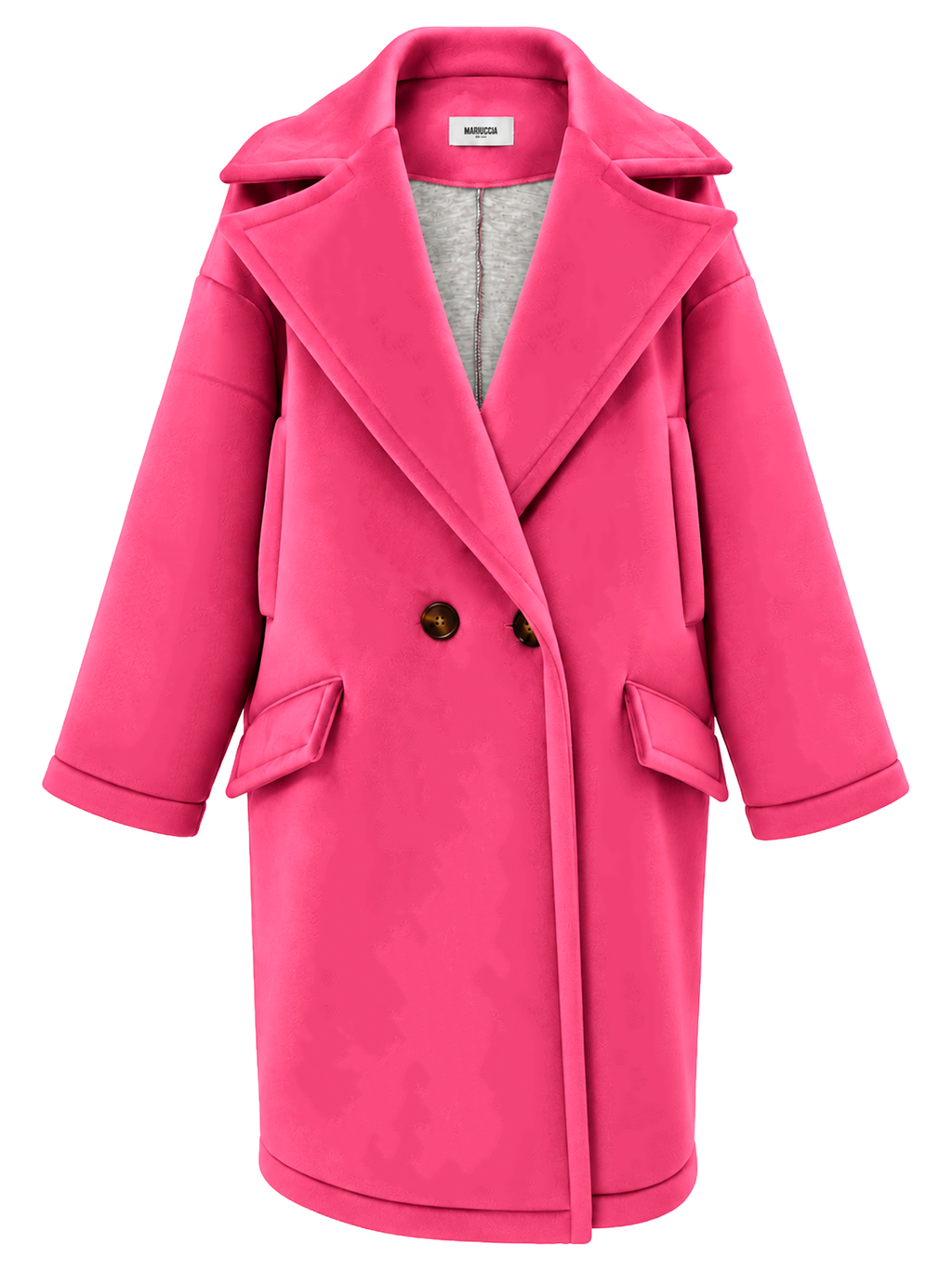 CAPPOTTO OVERSIZE IN NEOPRENE EFFETTO CINIGLIATO
