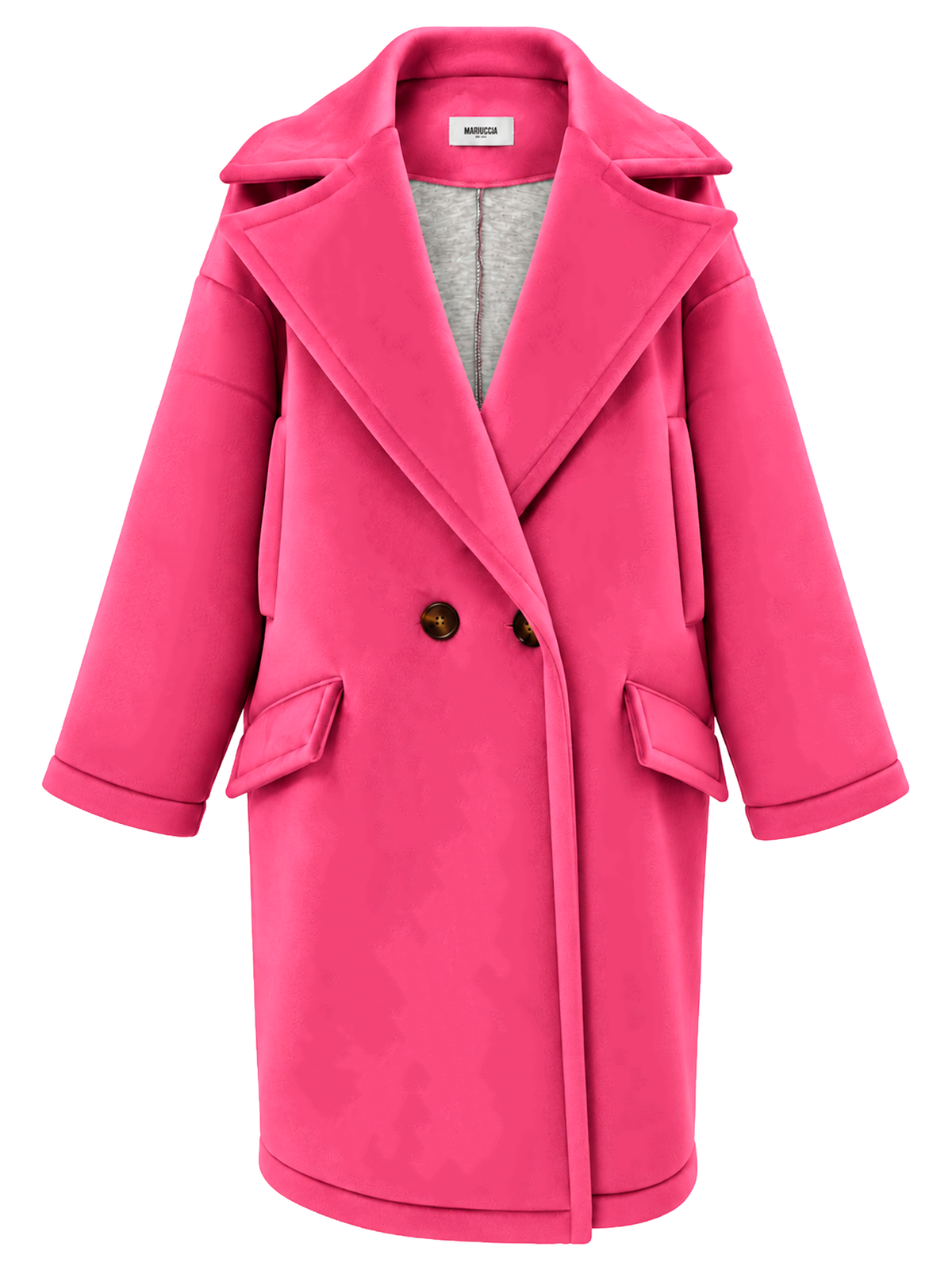 CAPPOTTO OVERSIZE IN NEOPRENE EFFETTO CINIGLIATO