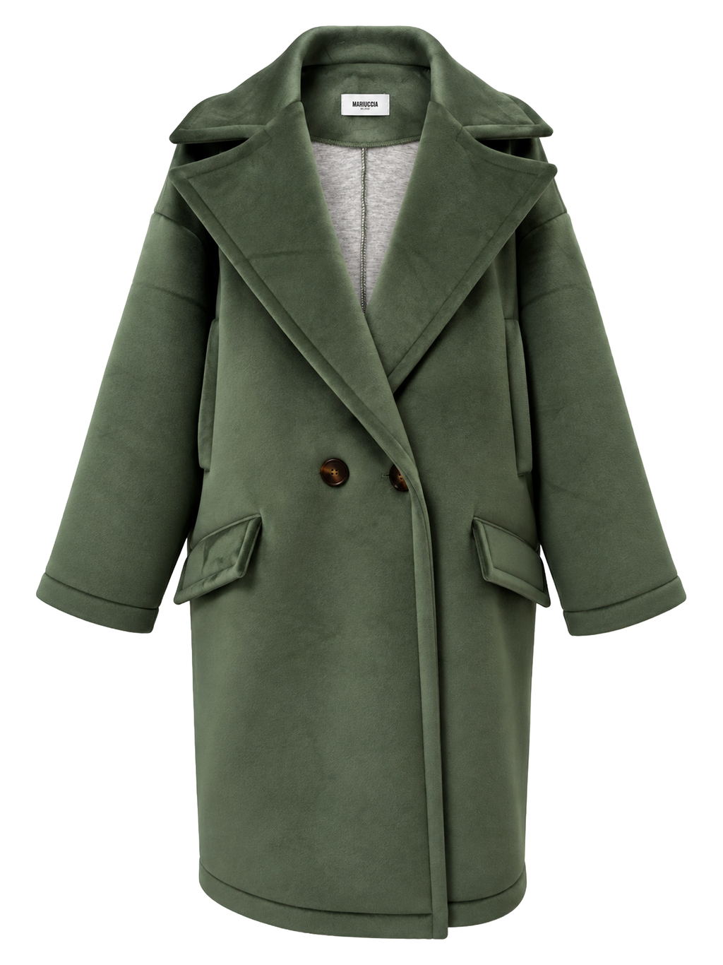 CAPPOTTO OVERSIZE IN NEOPRENE EFFETTO CINIGLIATO