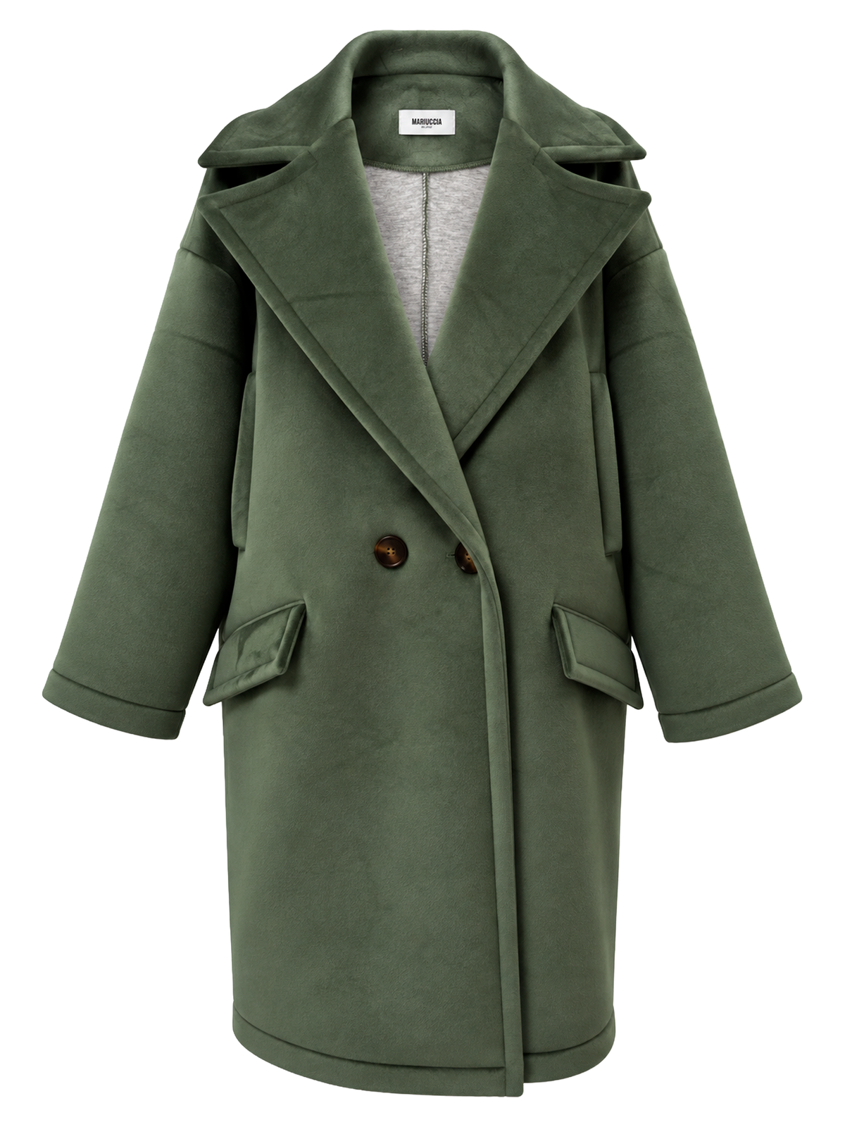 CAPPOTTO OVERSIZE IN NEOPRENE EFFETTO CINIGLIATO