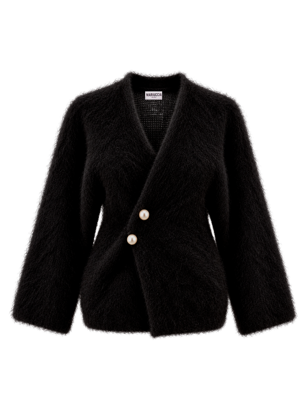 CARDIGAN IN MOHAIR CON SPILLA GIOIELLO