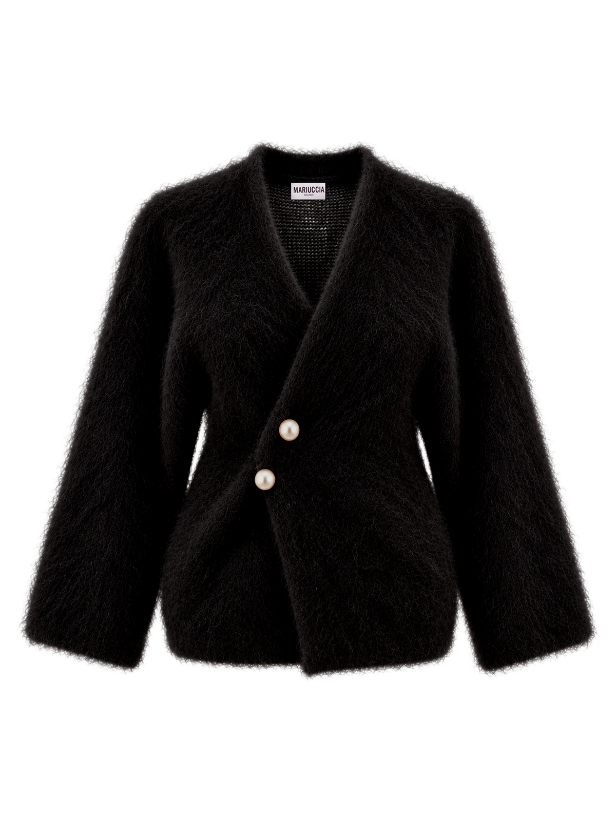 CARDIGAN IN MOHAIR CON SPILLA GIOIELLO