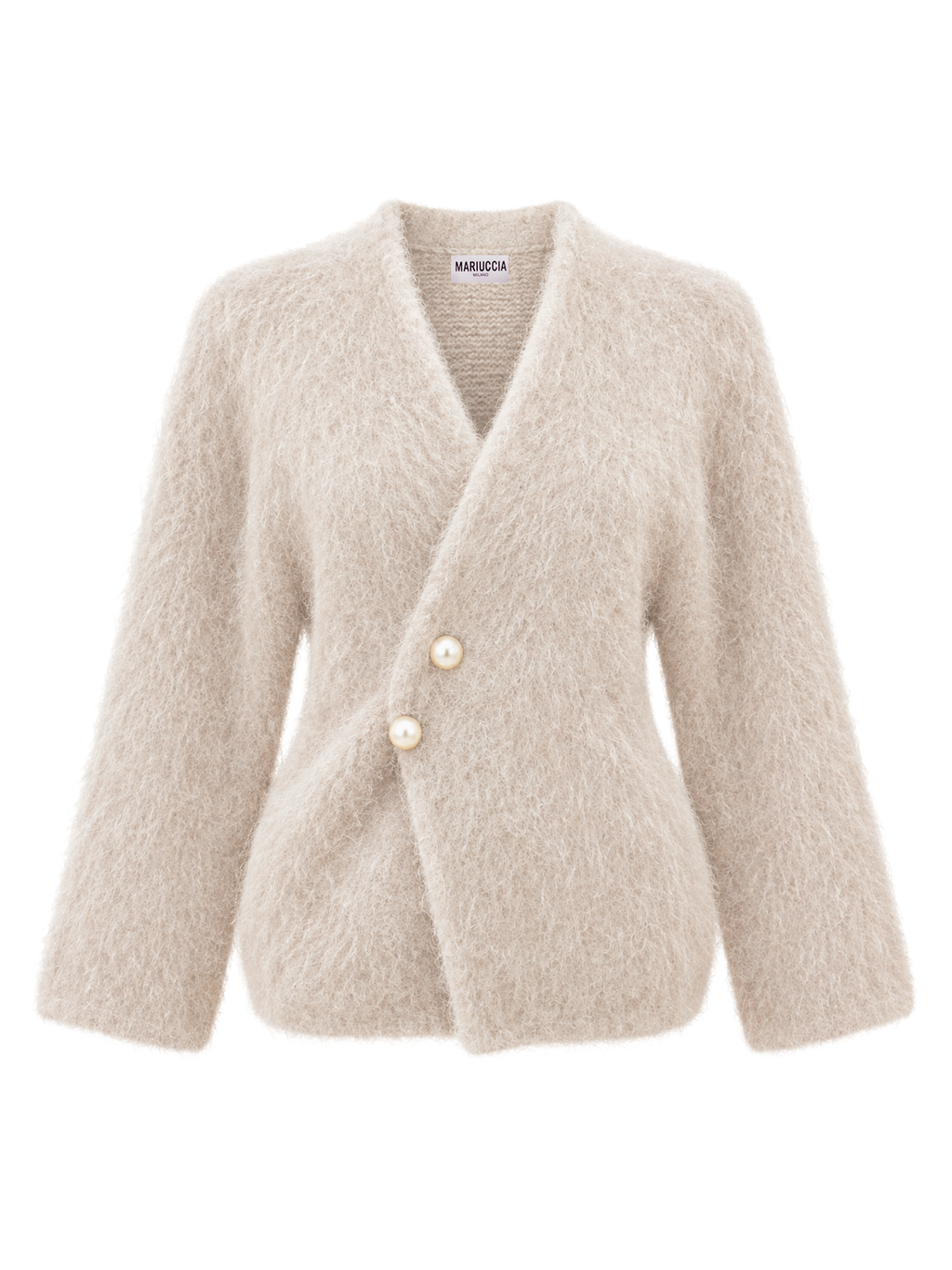 CARDIGAN IN MOHAIR CON SPILLA GIOIELLO