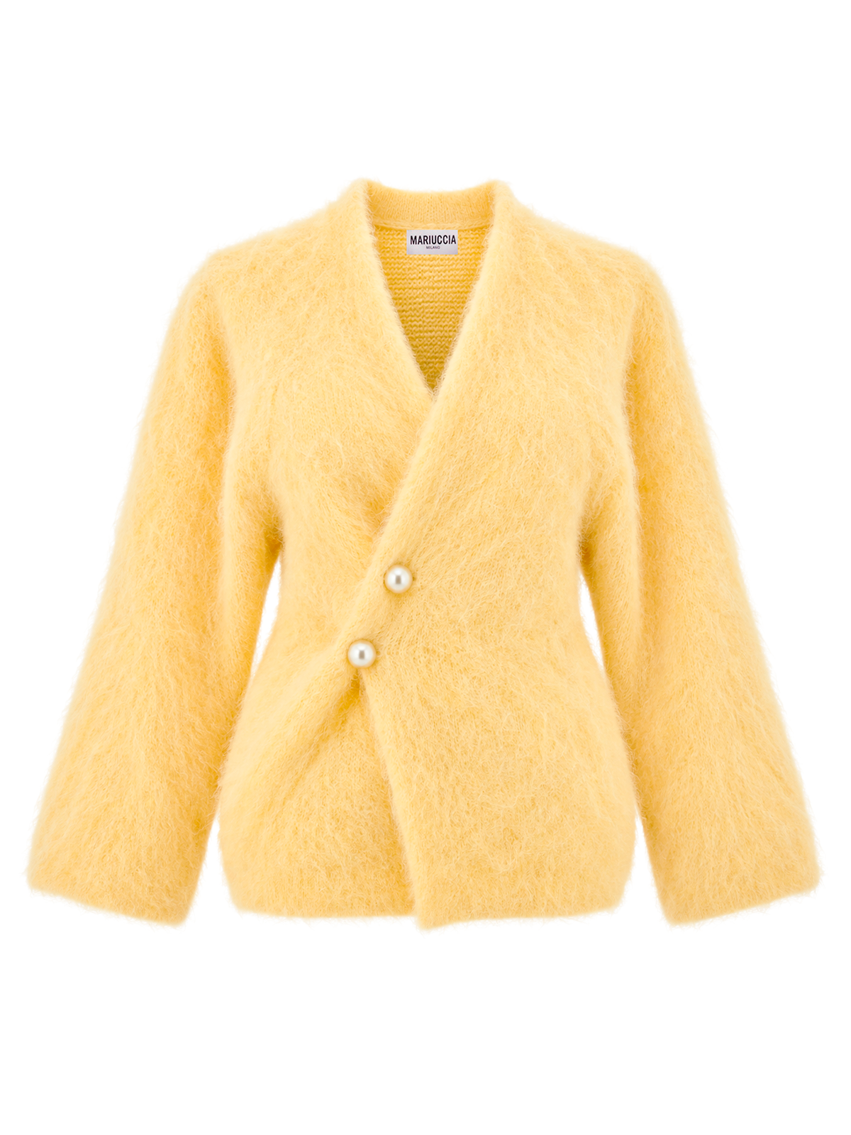 CARDIGAN IN MOHAIR CON SPILLA GIOIELLO