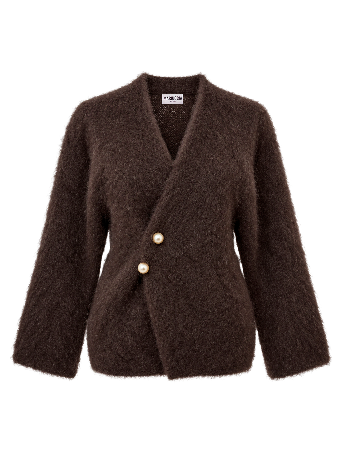 CARDIGAN IN MOHAIR CON SPILLA GIOIELLO