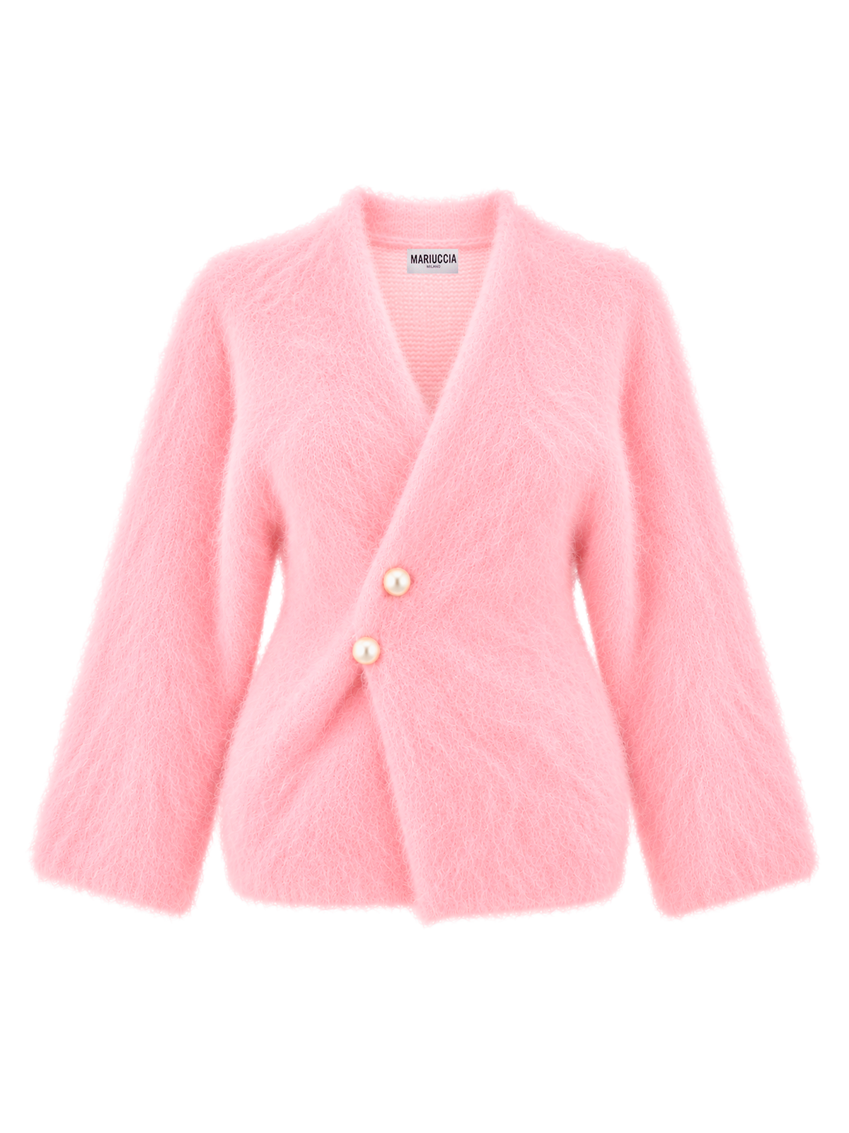 CARDIGAN IN MOHAIR CON SPILLA GIOIELLO