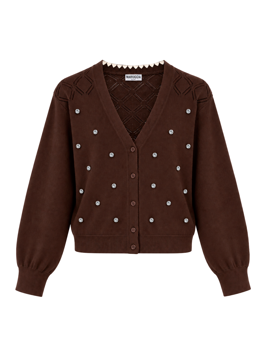CARDIGAN CON APPLICAZIONI GIOIELLO