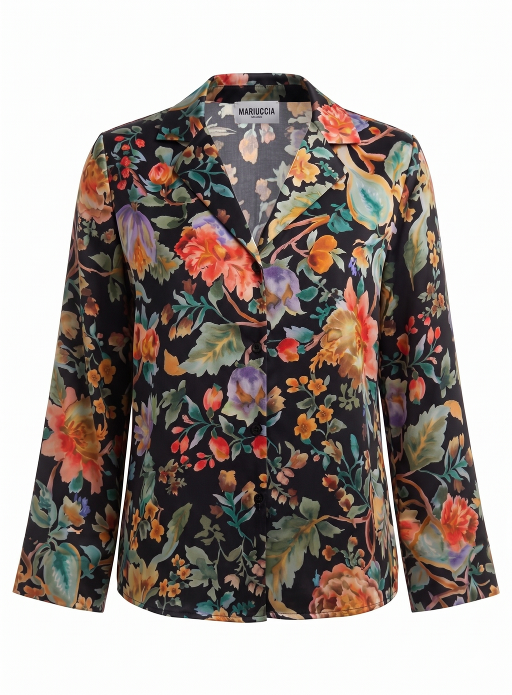Camicia in raso fantasia C1034