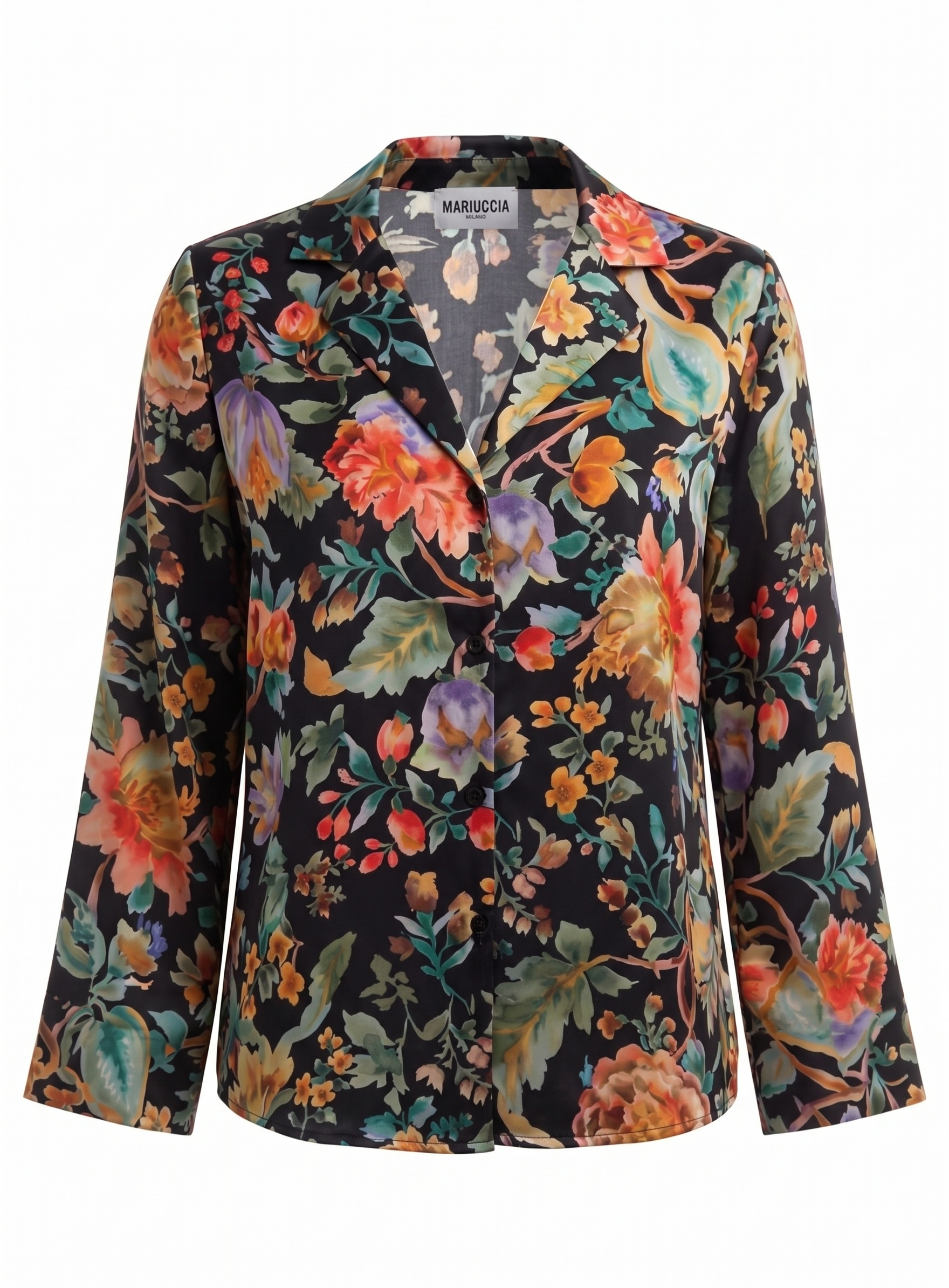 Camicia in raso fantasia C1034