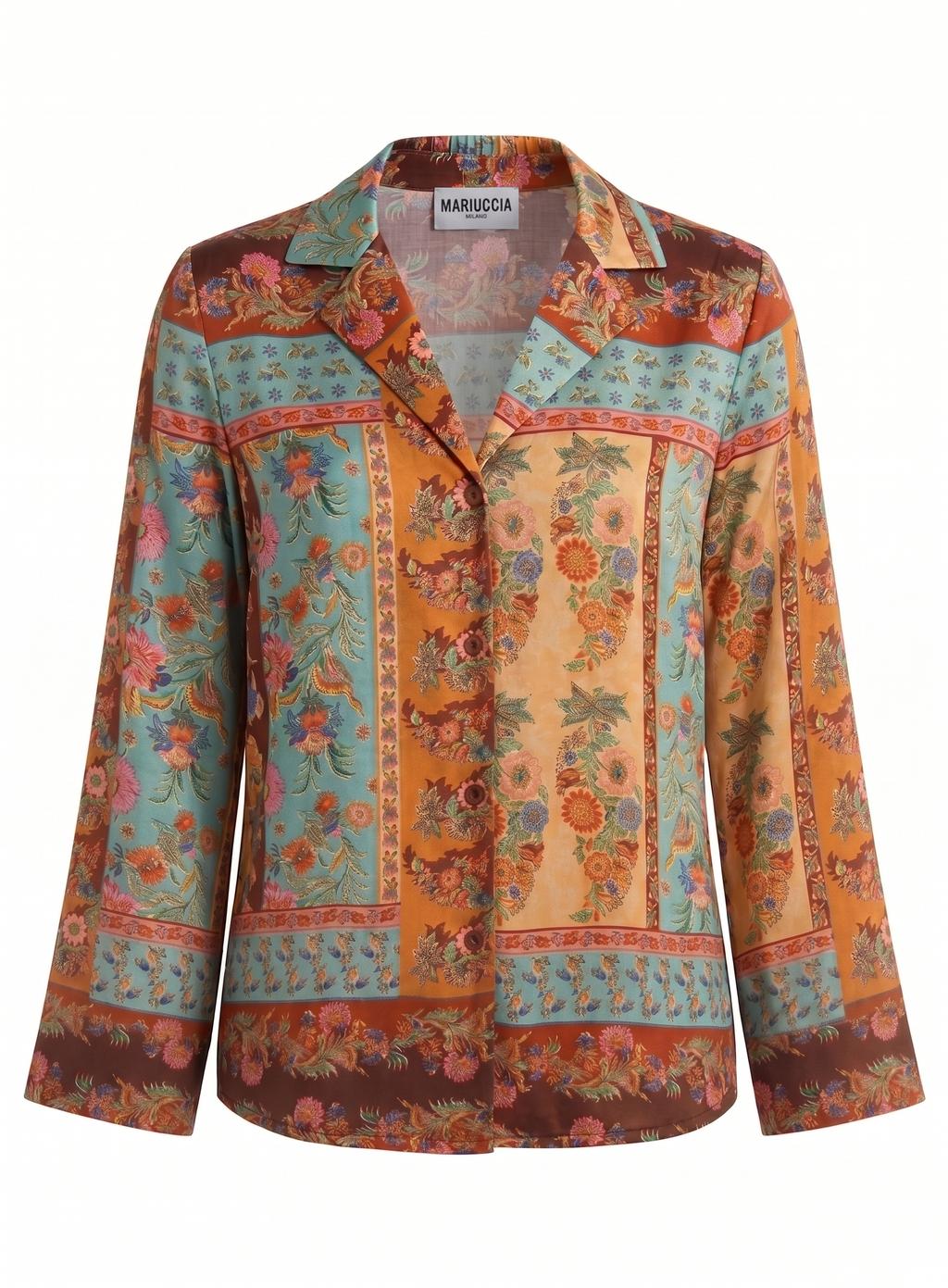 Camicia in raso fantasia C1034