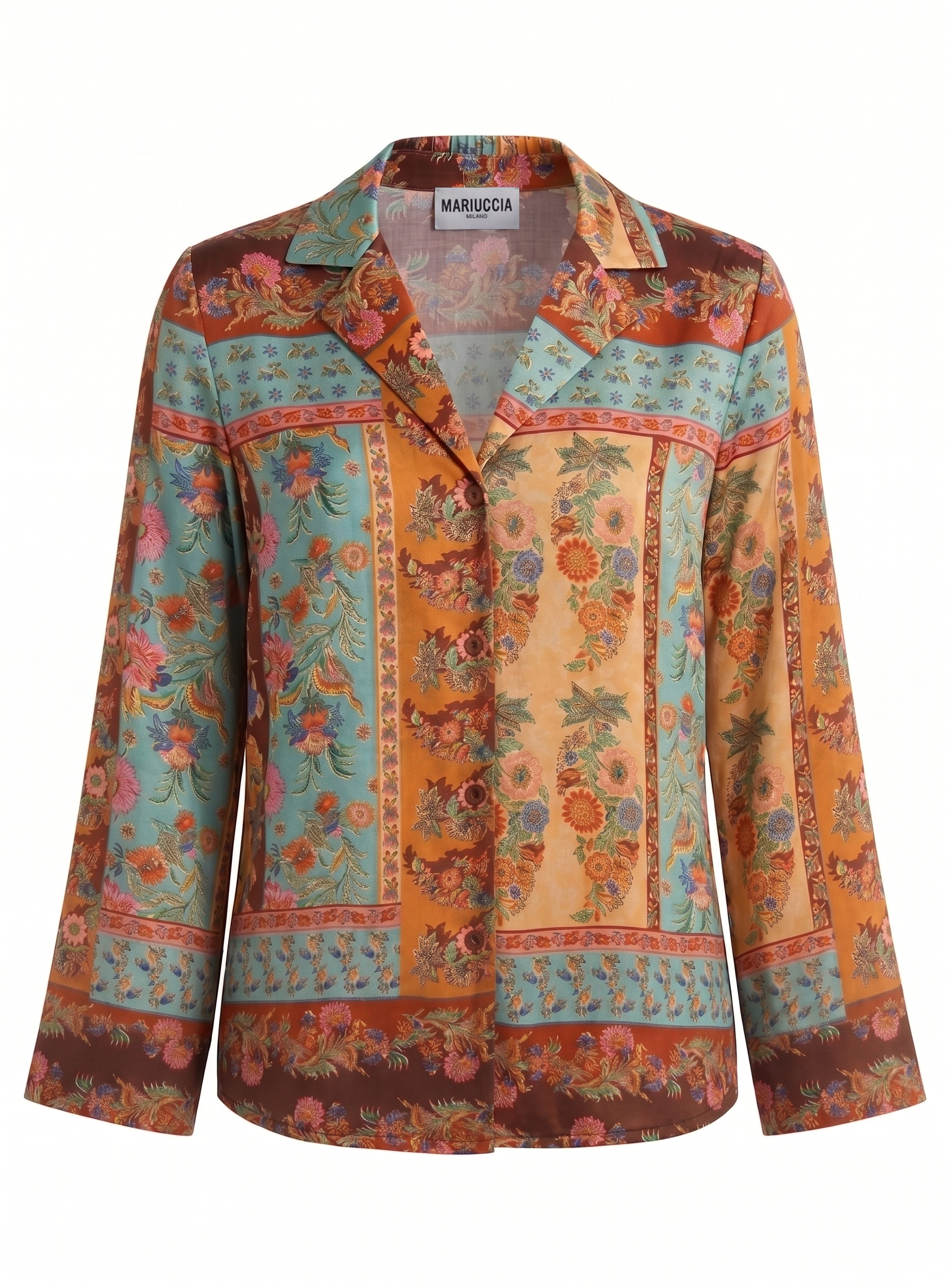 Camicia in raso fantasia C1034